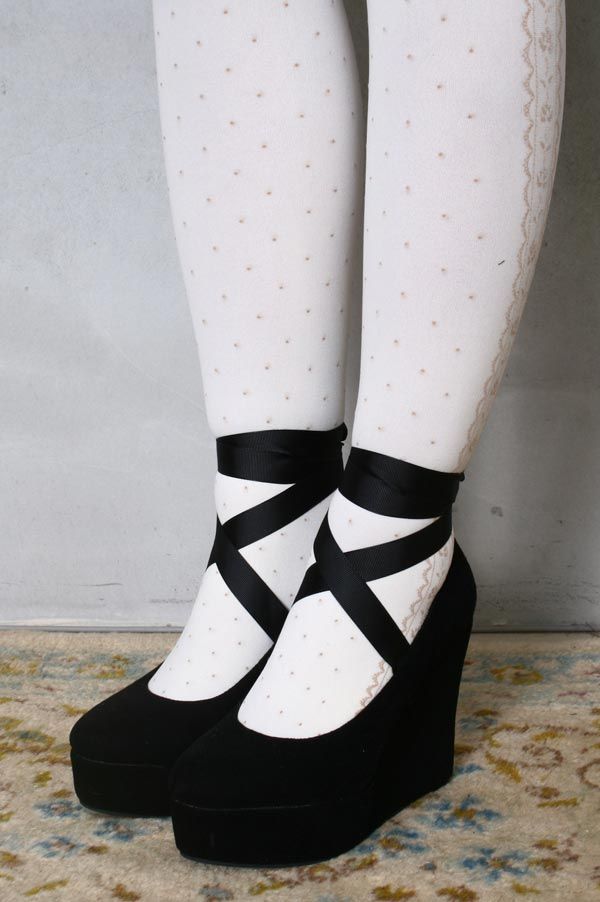 GOTH PUNK ROCKABILLY SUEDE BALLERINA WEDGE RIBBON DOLLY GOTH PUNK ROCKABILLY SUEDE BALLERINA WEDGE RIBBON DOLLY